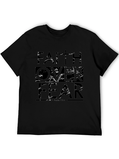 Faith Over Fear Graphic Print Black T-Shirt