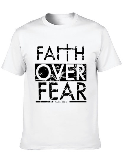 Faith Over Fear Graphic Print Black T-Shirt