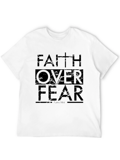 Faith Over Fear Graphic Print Black T-Shirt