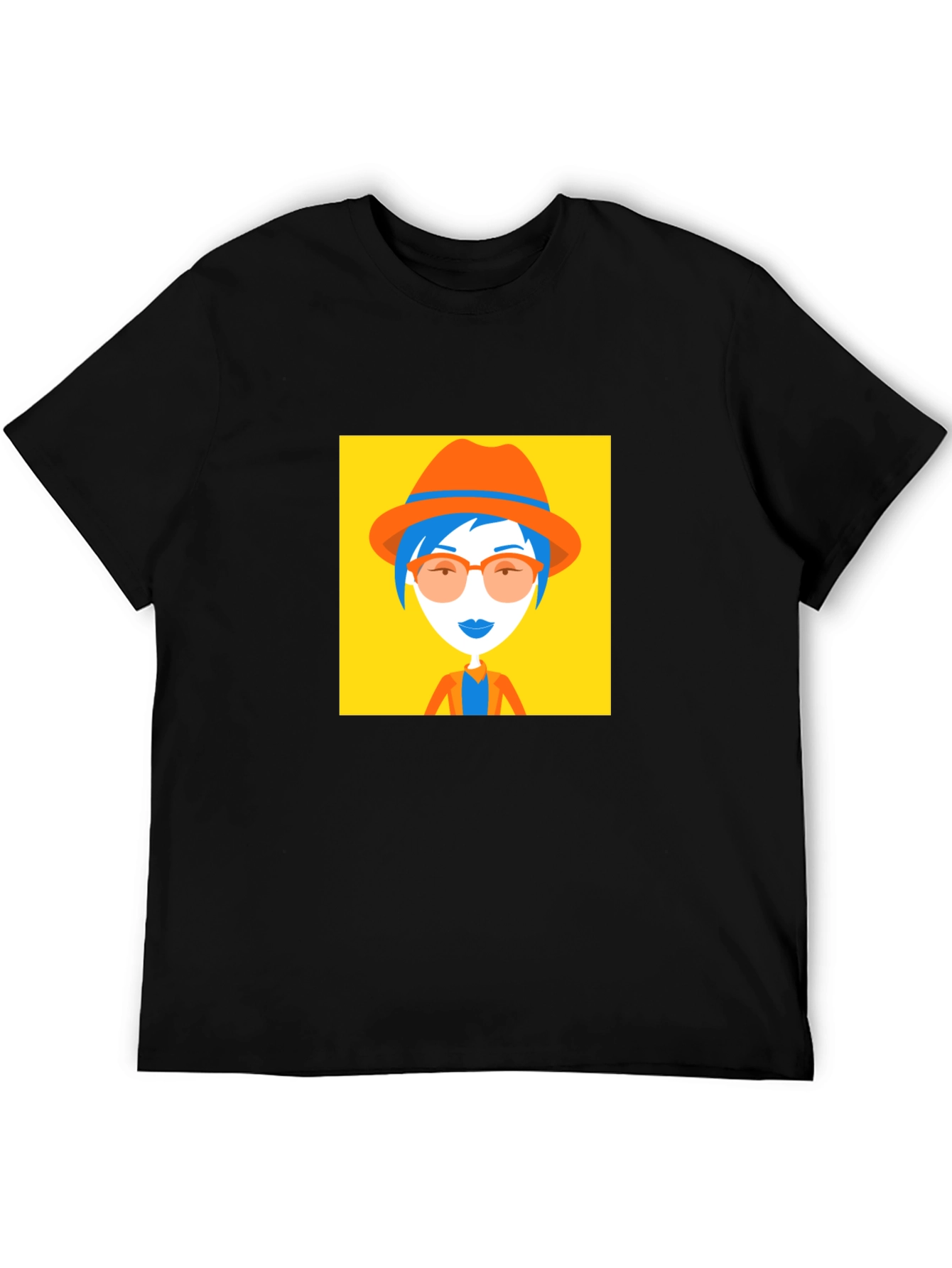 Funky Graphic Tee - Woman in Hat Design