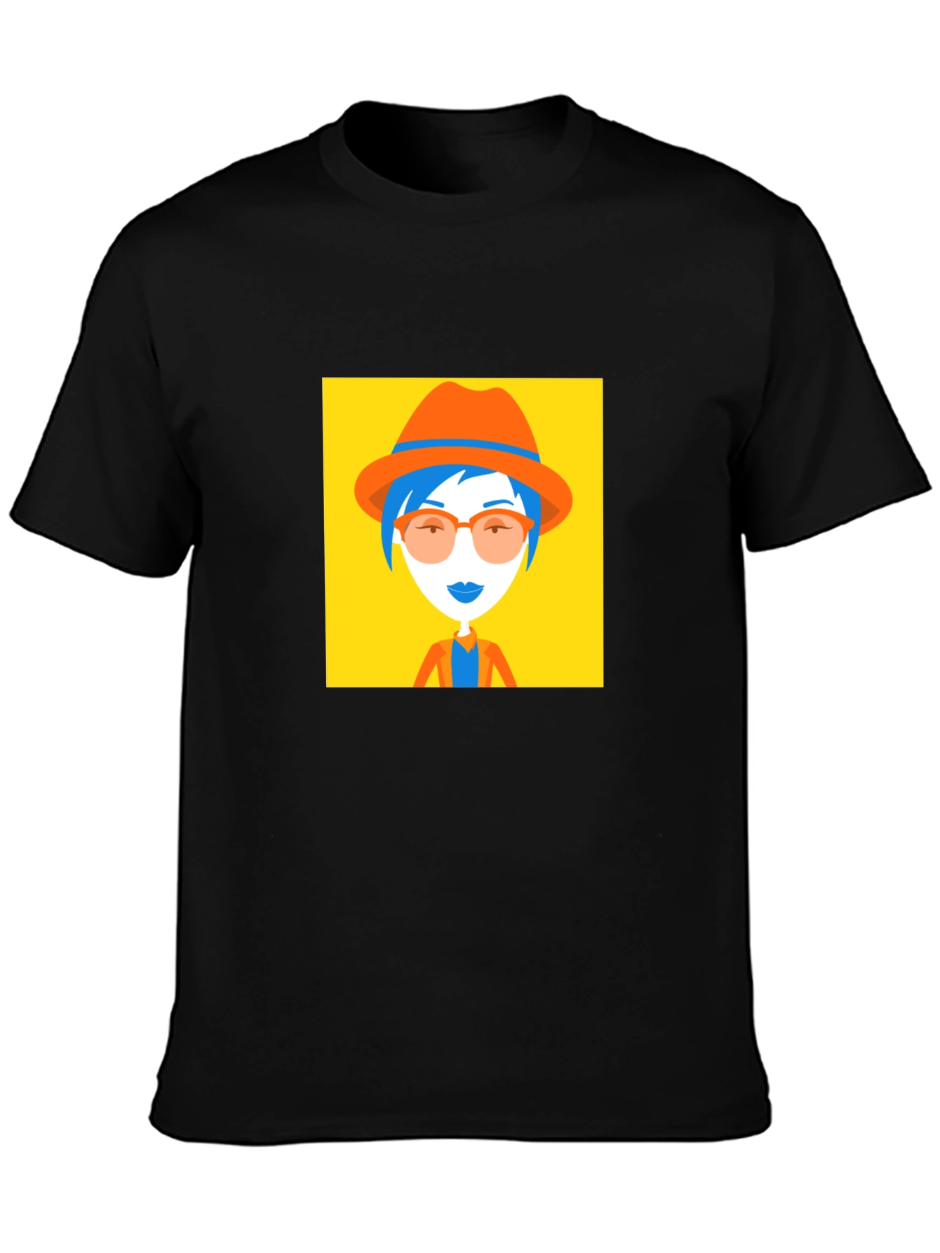Funky Graphic Tee - Woman in Hat Design