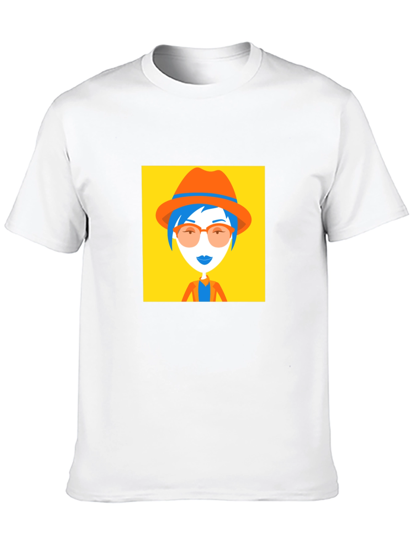 Funky Graphic Tee - Woman in Hat Design