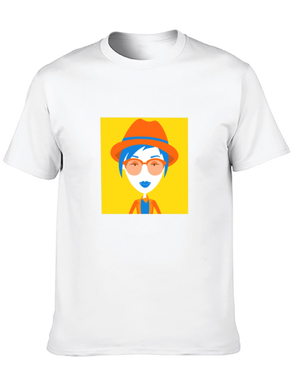 Funky Graphic Tee - Woman in Hat Design