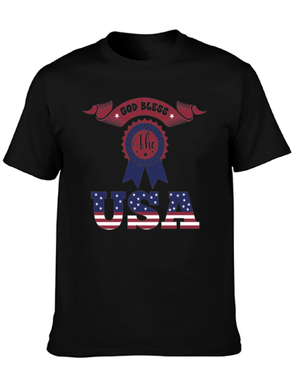 Patriotic God Bless USA Graphic T-Shirt