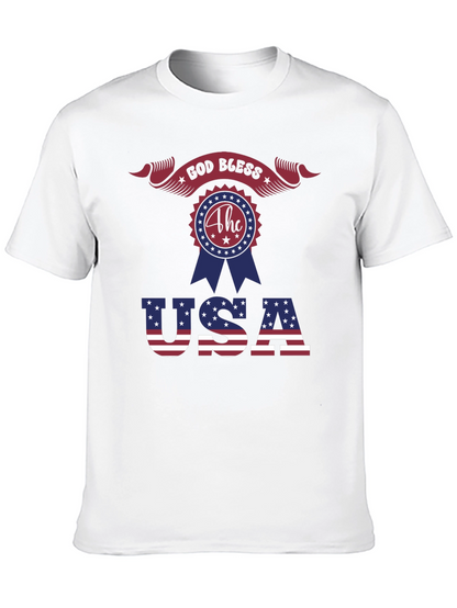 Patriotic God Bless USA Graphic T-Shirt