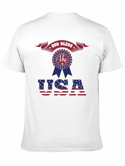 Patriotic God Bless USA Graphic T-Shirt