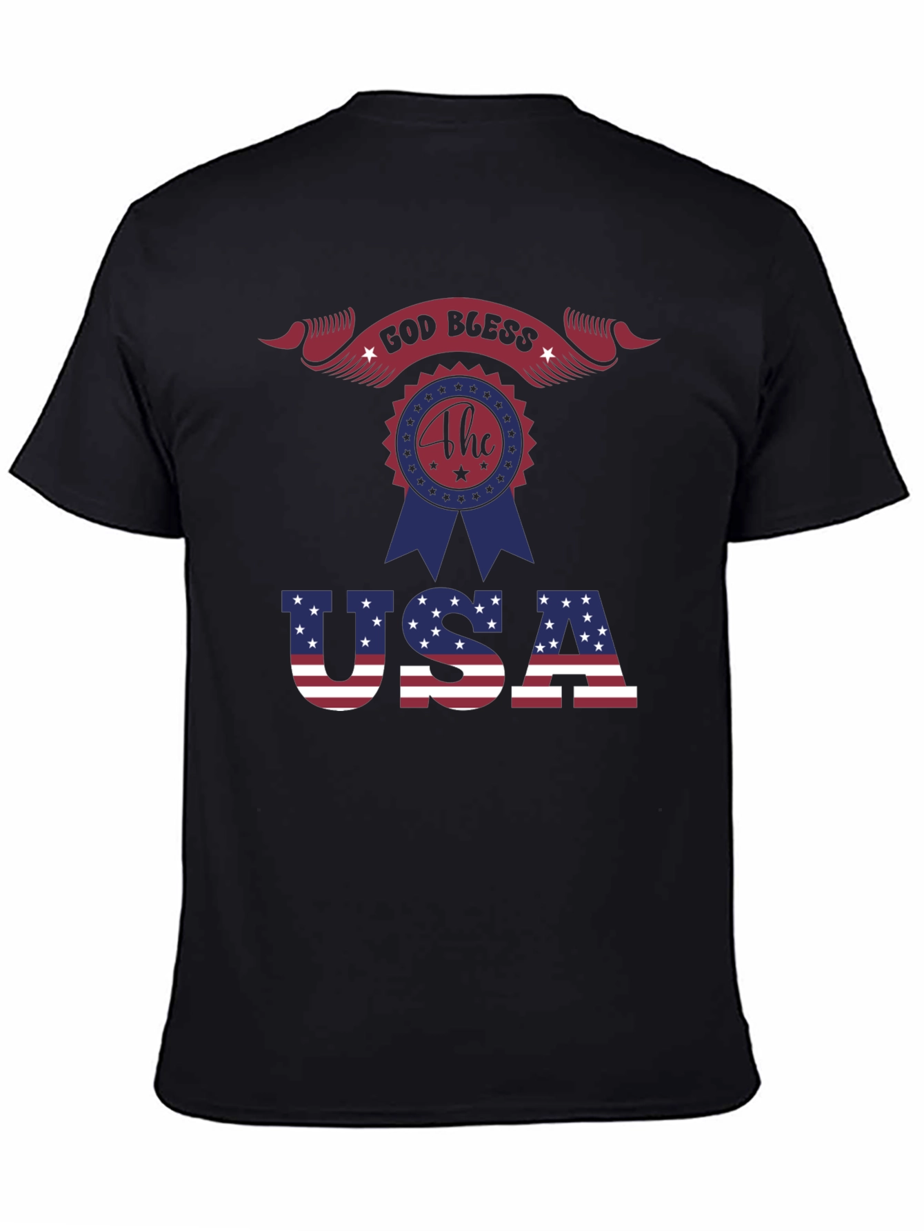 Patriotic God Bless USA Graphic T-Shirt