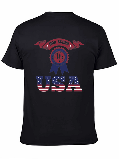 Patriotic God Bless USA Graphic T-Shirt