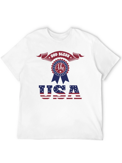 Patriotic God Bless USA Graphic T-Shirt