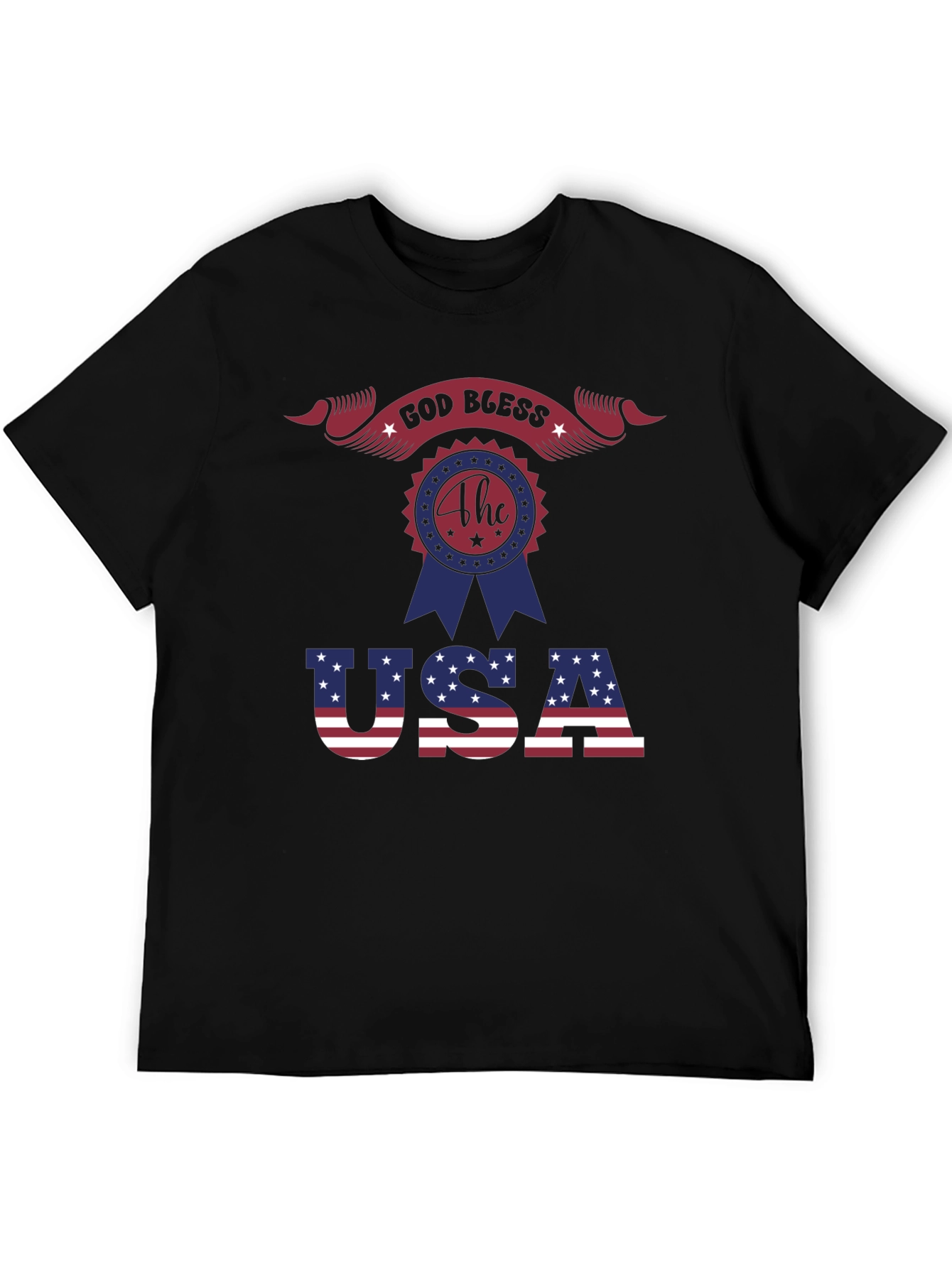 Patriotic God Bless USA Graphic T-Shirt