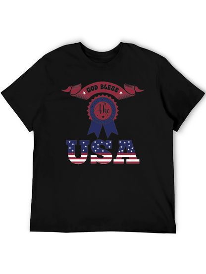 Patriotic God Bless USA Graphic T-Shirt