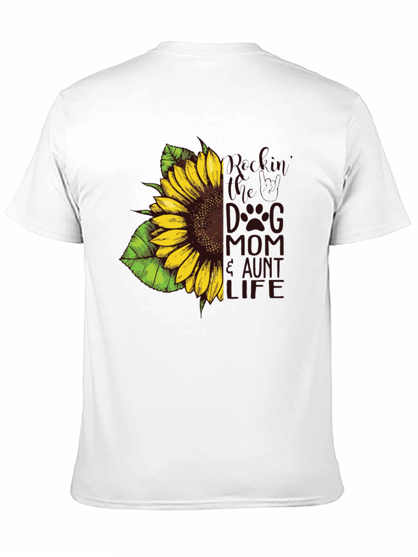 Sunflower Dog Mom Aunt Life Tee - Black