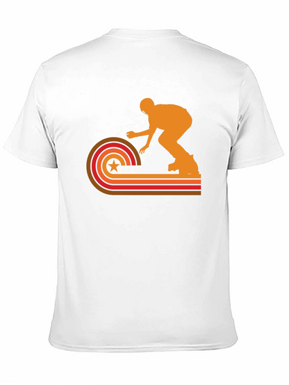 Retro Skater Graphic Tee - Black Cotton T-Shirt