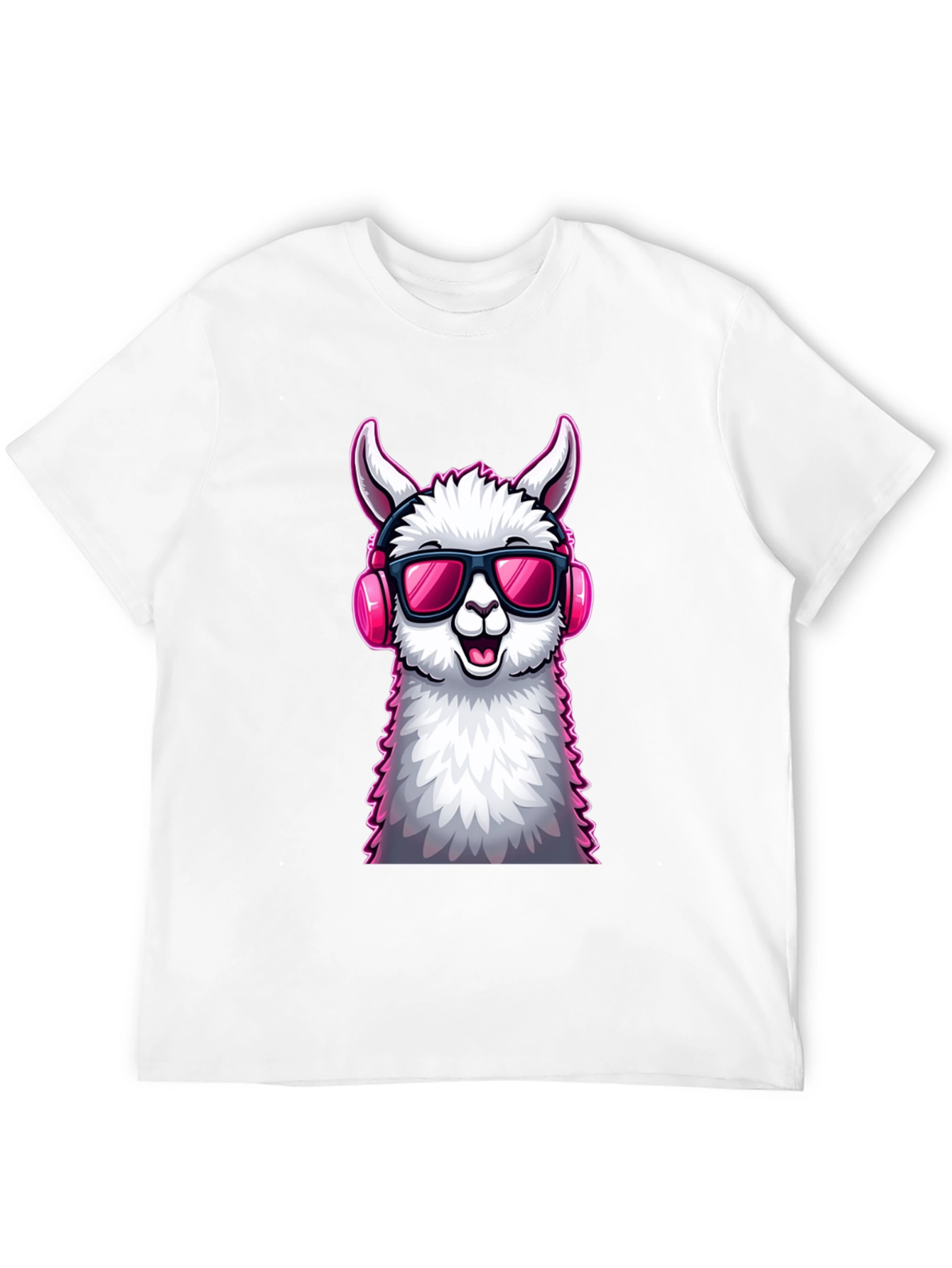 Cool Llama Graphic Tee - Black Cotton T-Shirt