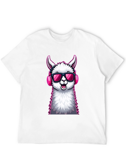 Cool Llama Graphic Tee - Black Cotton T-Shirt