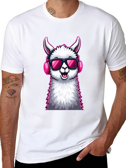 Cool Llama Graphic Tee - Black Cotton T-Shirt