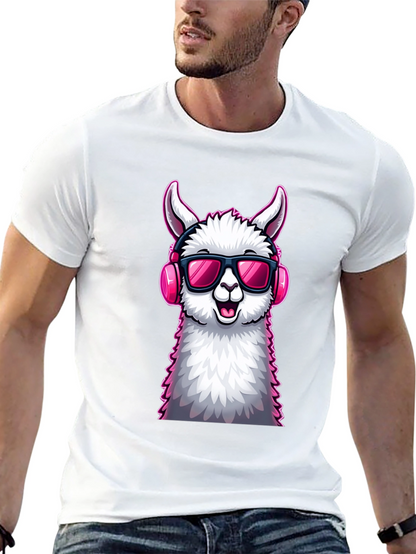 Cool Llama Graphic Tee - Black Cotton T-Shirt