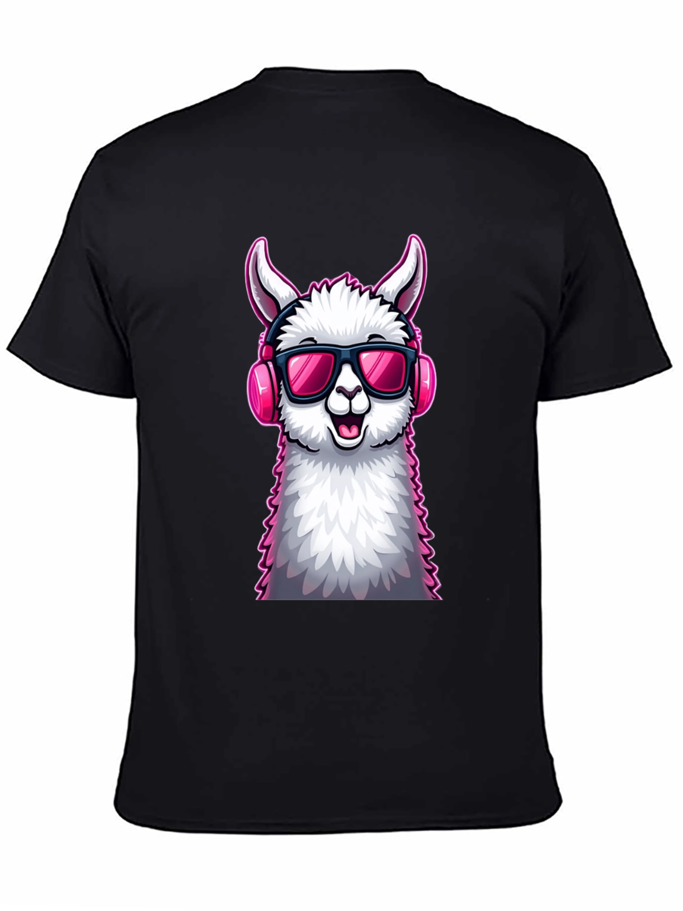 Cool Llama Graphic Tee - Black Cotton T-Shirt