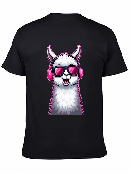Cool Llama Graphic Tee - Black Cotton T-Shirt