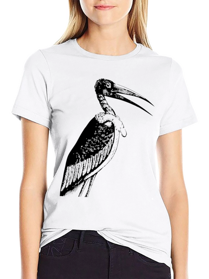 Stork Graphic Tee - Stylish Black Cotton T-Shirt