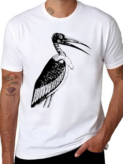 Stork Graphic Tee - Stylish Black Cotton T-Shirt