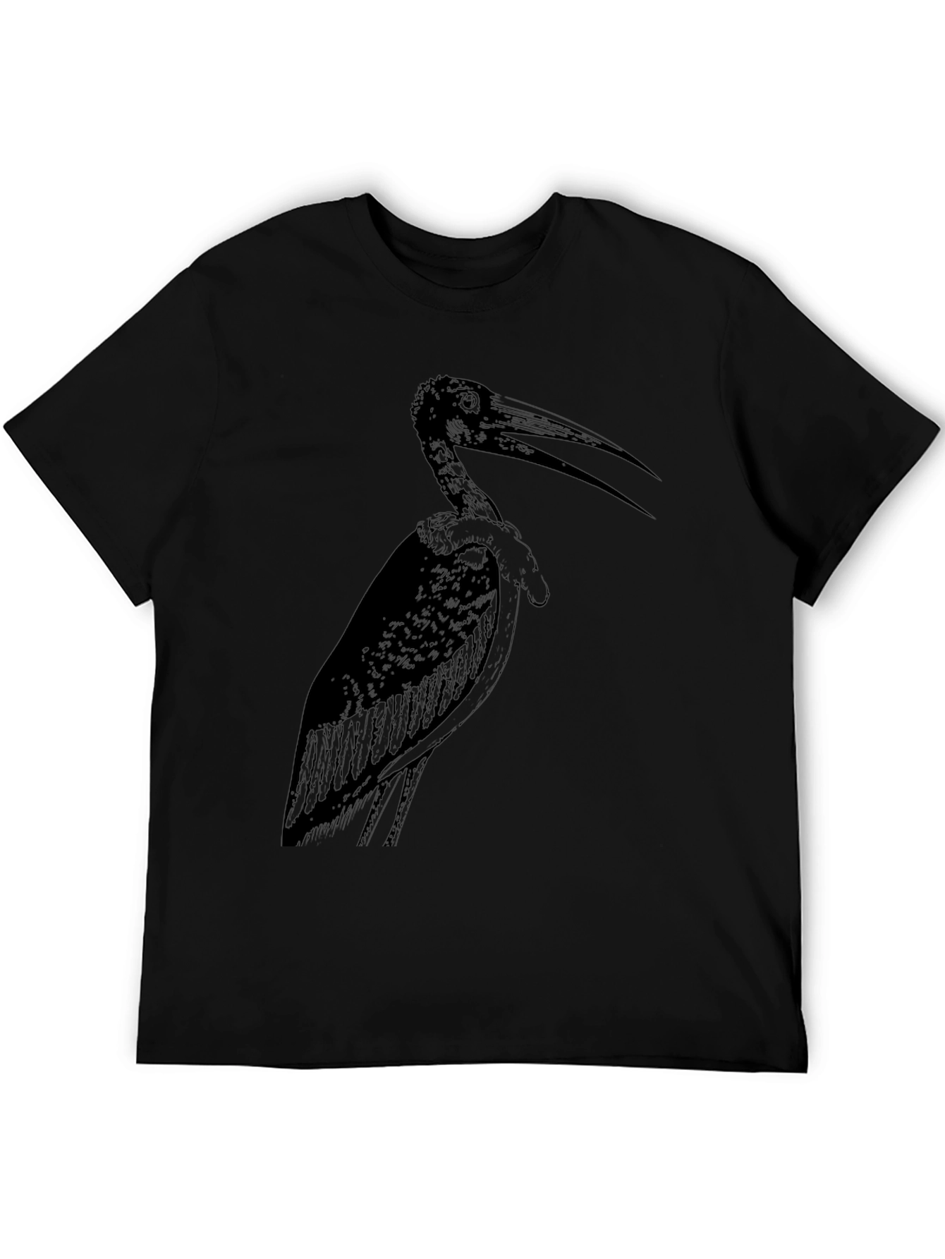 Stork Graphic Tee - Stylish Black Cotton T-Shirt