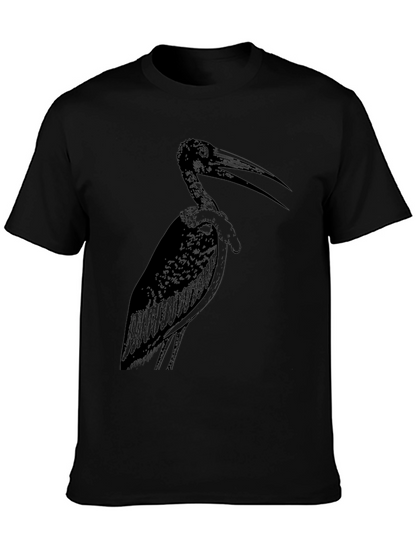 Stork Graphic Tee - Stylish Black Cotton T-Shirt