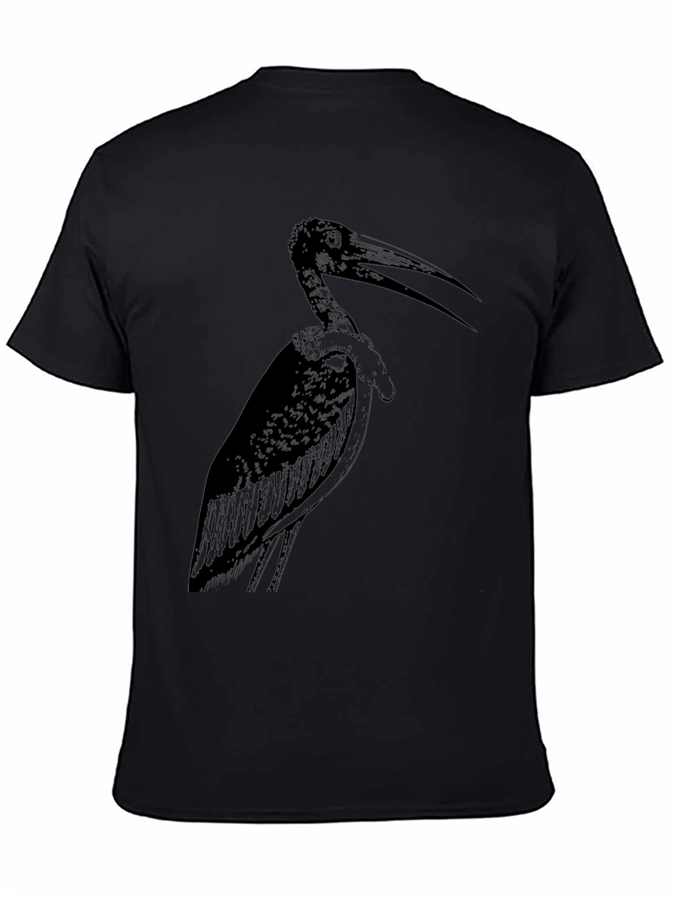 Stork Graphic Tee - Stylish Black Cotton T-Shirt