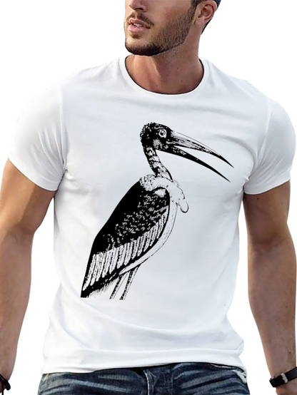 Stork Graphic Tee - Stylish Black Cotton T-Shirt