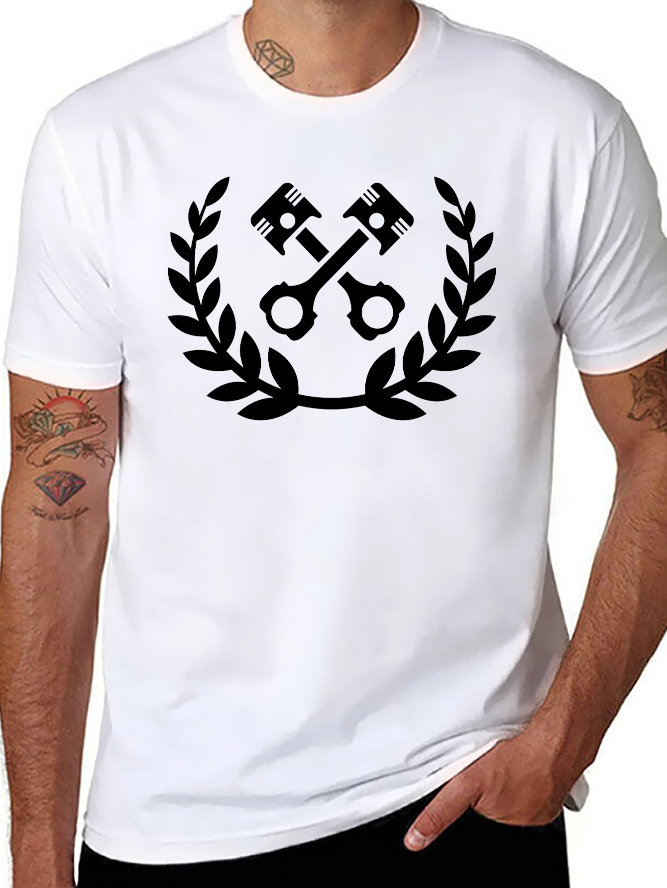 Piston Laurel Wreath Graphic T-Shirt - Black