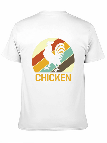 Retro Chicken Graphic T-Shirt - Black