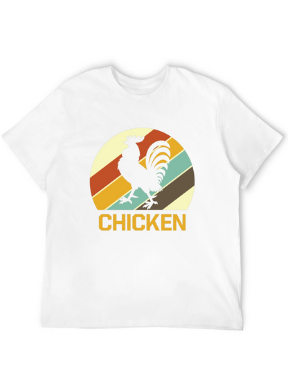 Retro Chicken Graphic T-Shirt - Black