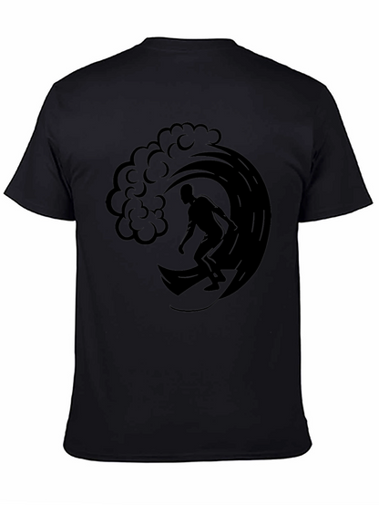 Surfer Wave Graphic Tee - Mens Black T-Shirt
