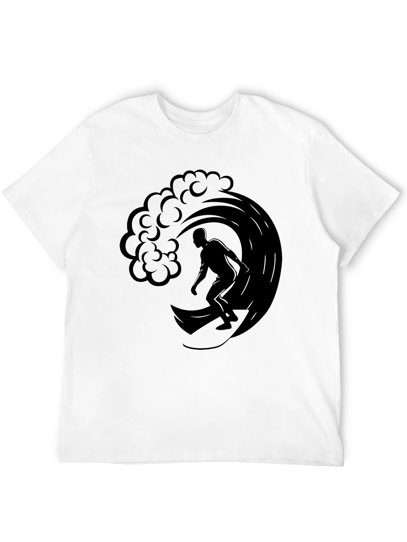 Surfer Wave Graphic Tee - Mens Black T-Shirt