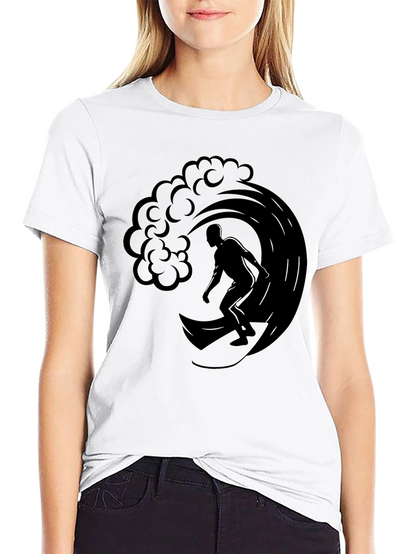 Surfer Wave Graphic Tee - Mens Black T-Shirt
