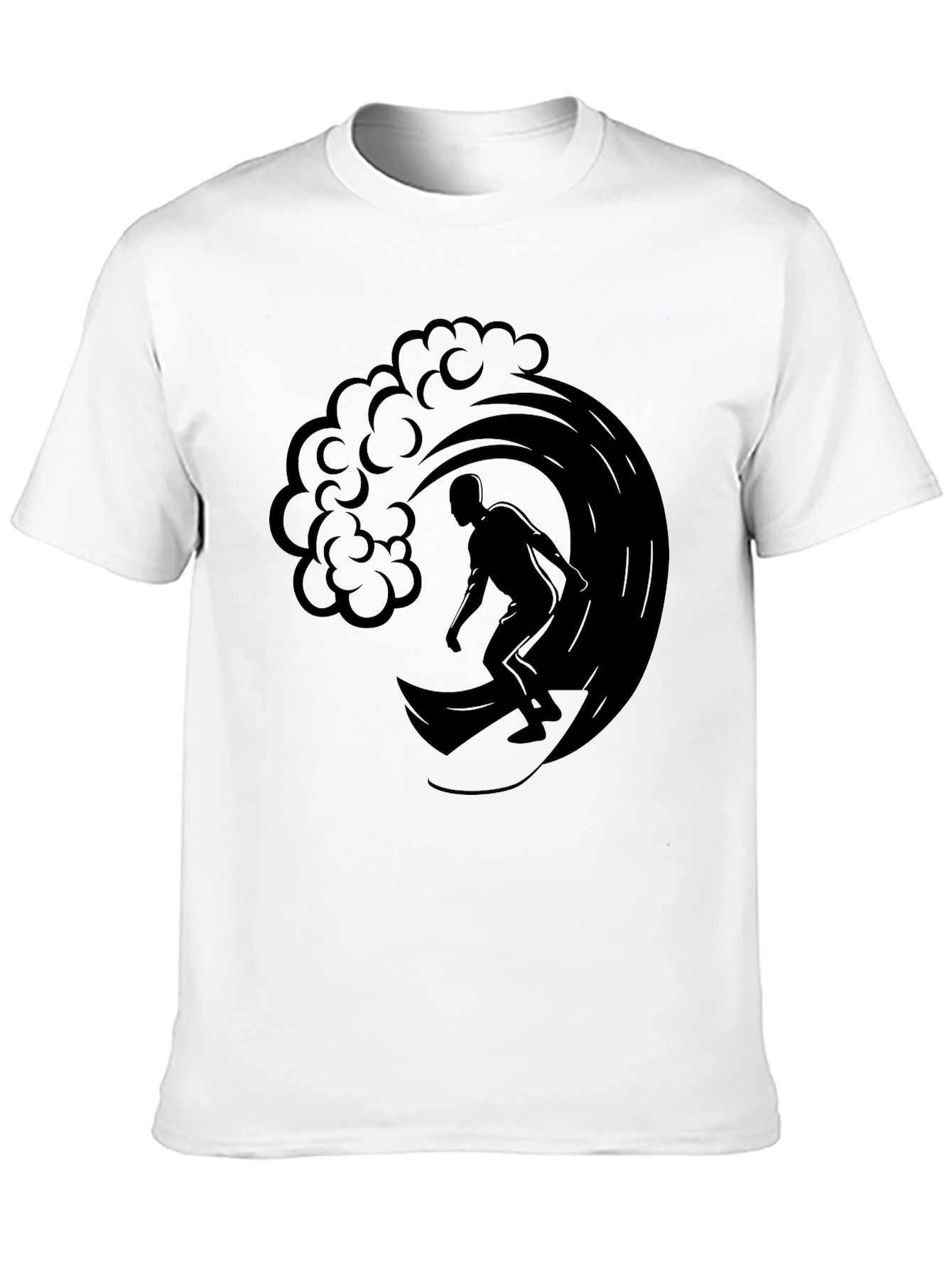 Surfer Wave Graphic Tee - Mens Black T-Shirt
