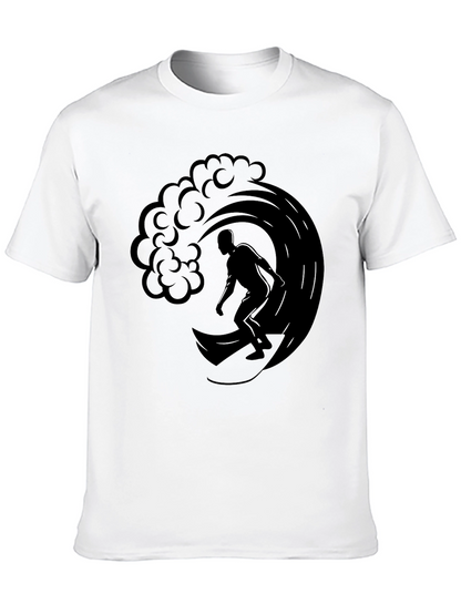 Surfer Wave Graphic Tee - Mens Black T-Shirt