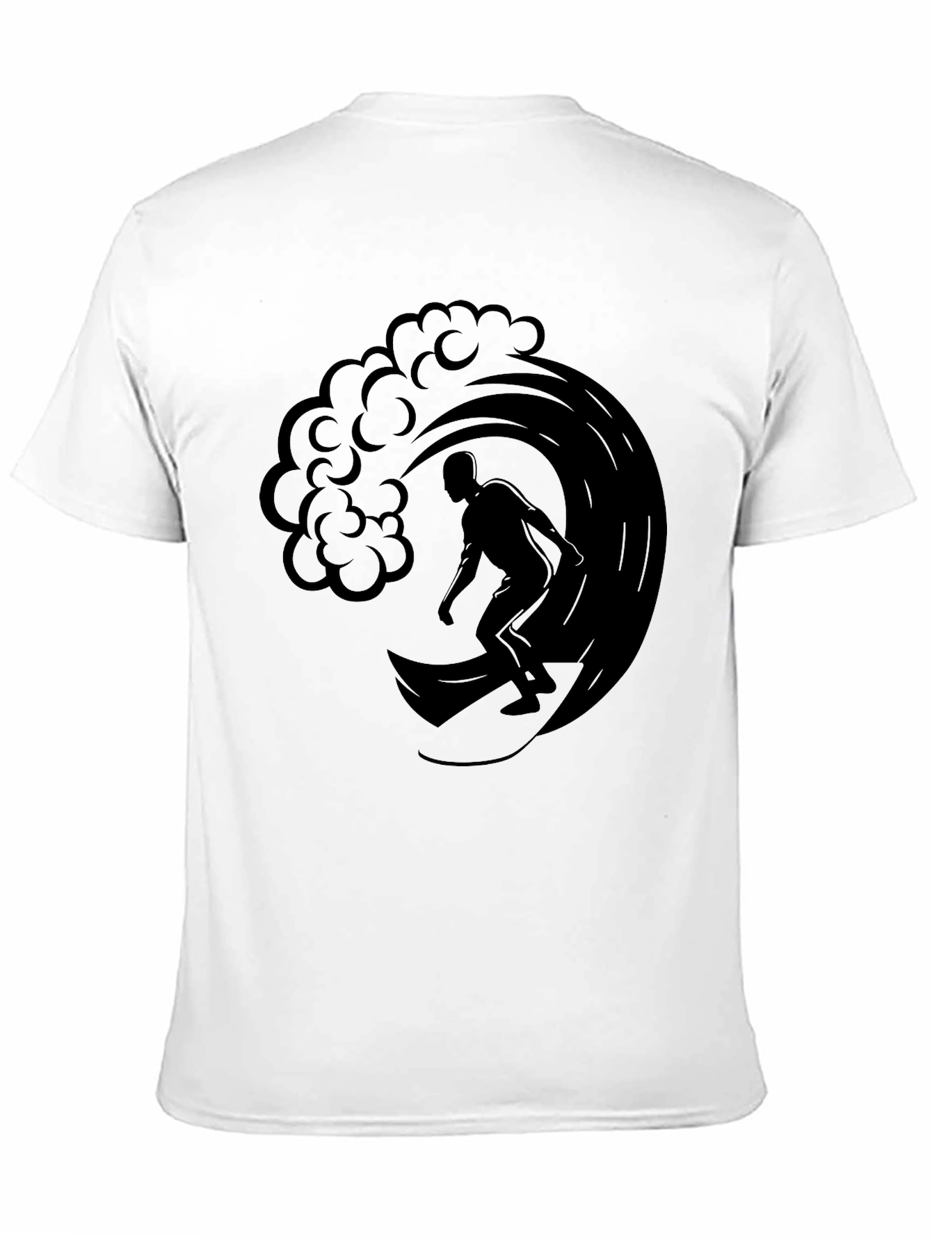 Surfer Wave Graphic Tee - Mens Black T-Shirt