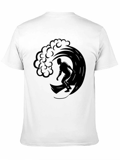 Surfer Wave Graphic Tee - Mens Black T-Shirt