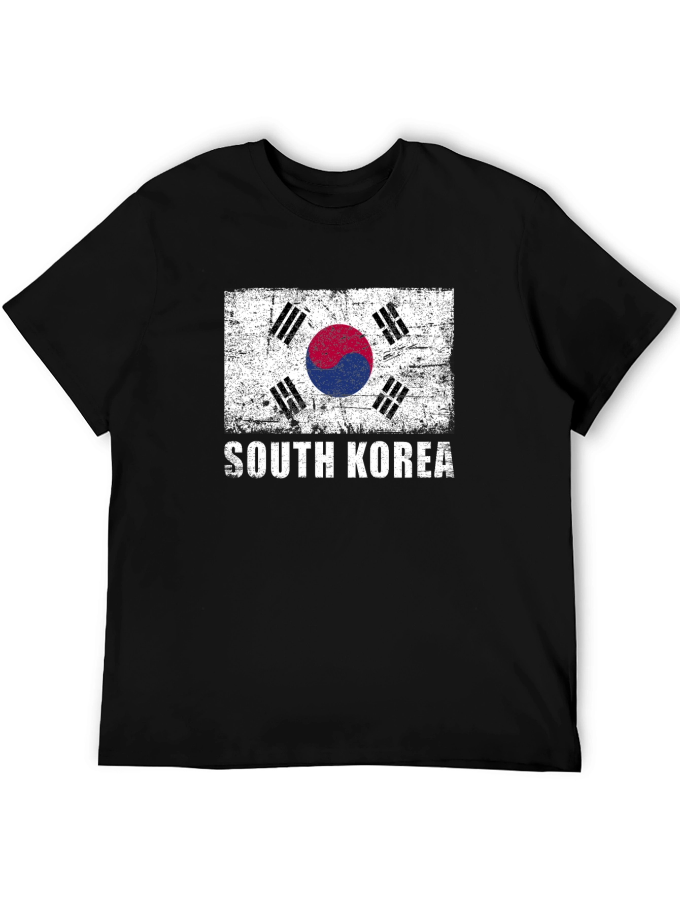 South Korea Flag Graphic Tee - Distressed Design