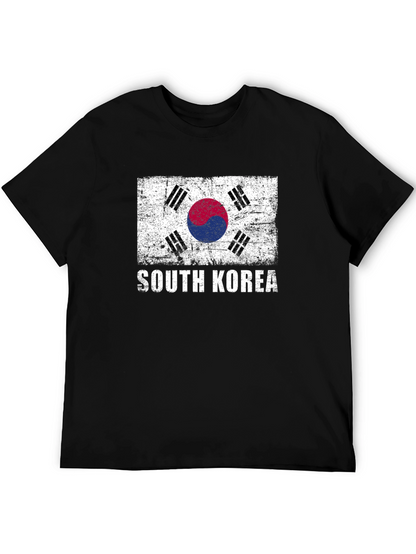 South Korea Flag Graphic Tee - Distressed Design