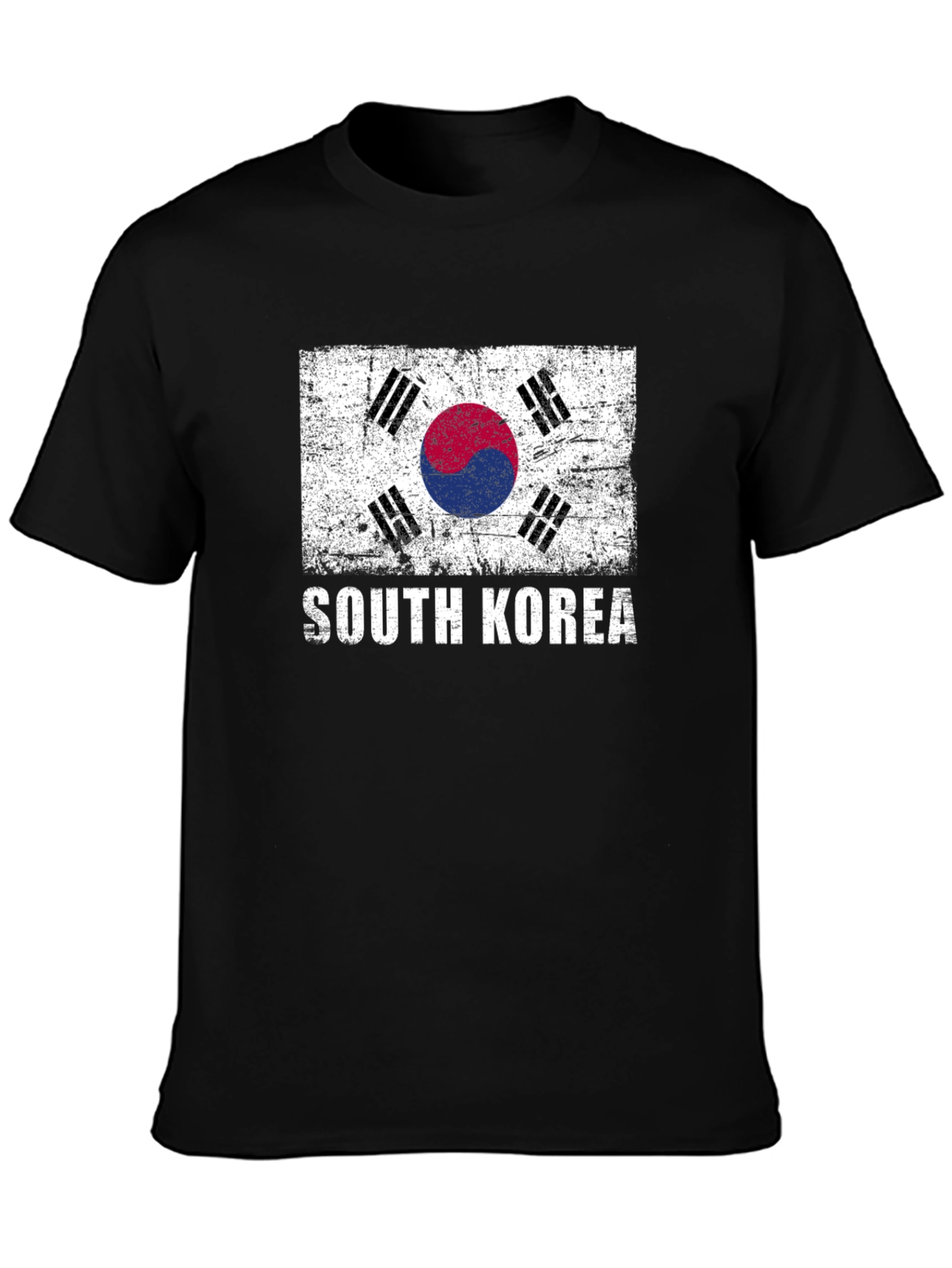 South Korea Flag Graphic Tee - Distressed Design