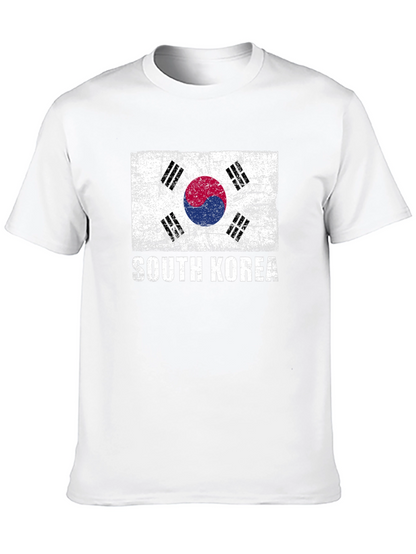 South Korea Flag Graphic Tee - Distressed Design