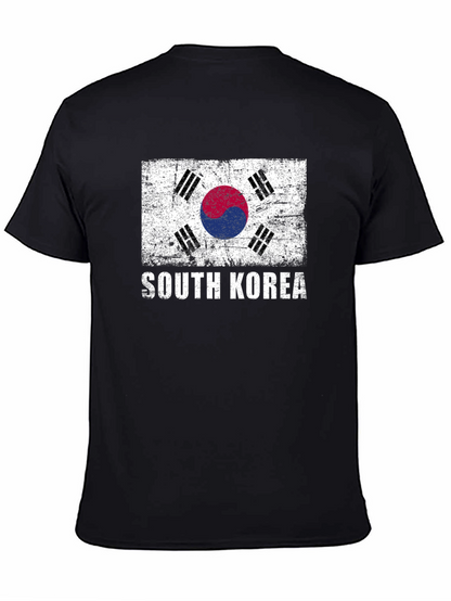 South Korea Flag Graphic Tee - Distressed Design