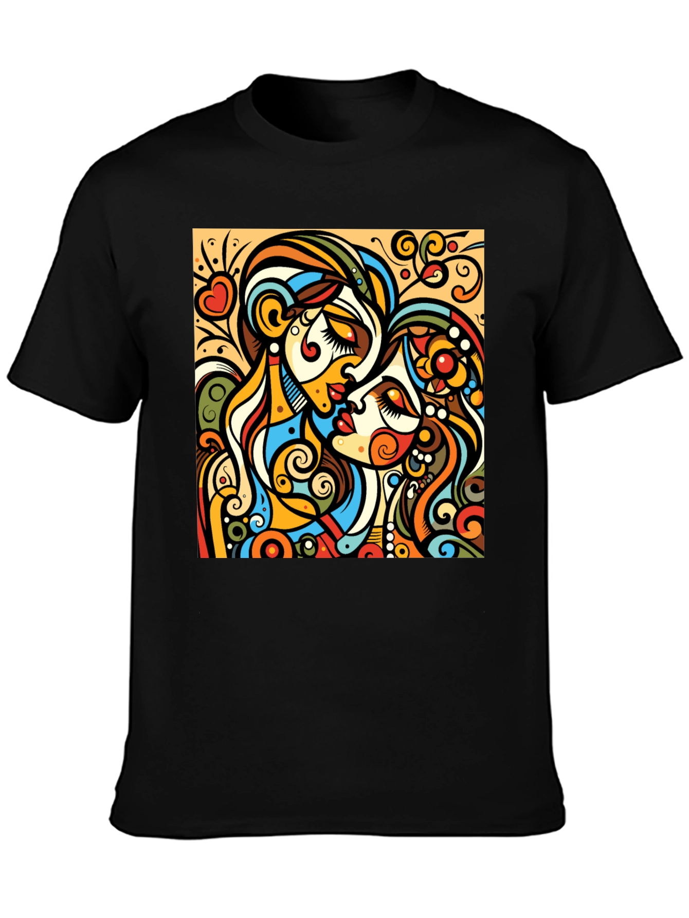 Abstract Kiss Graphic Tee - Bold Design