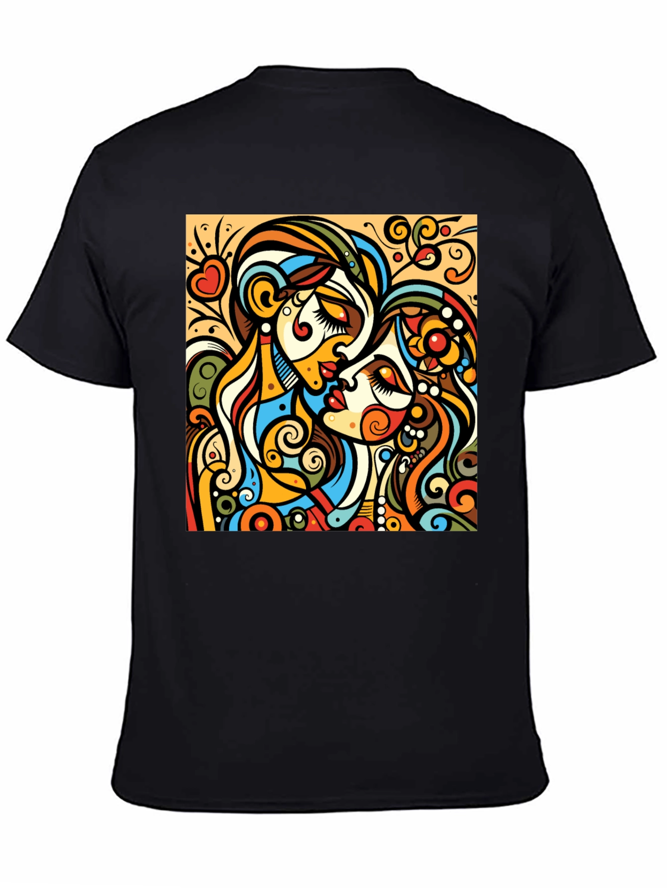Abstract Kiss Graphic Tee - Bold Design