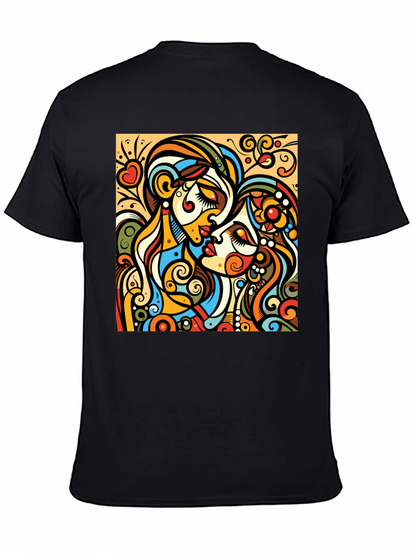Abstract Kiss Graphic Tee - Bold Design