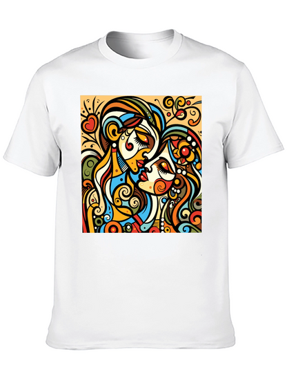 Abstract Kiss Graphic Tee - Bold Design