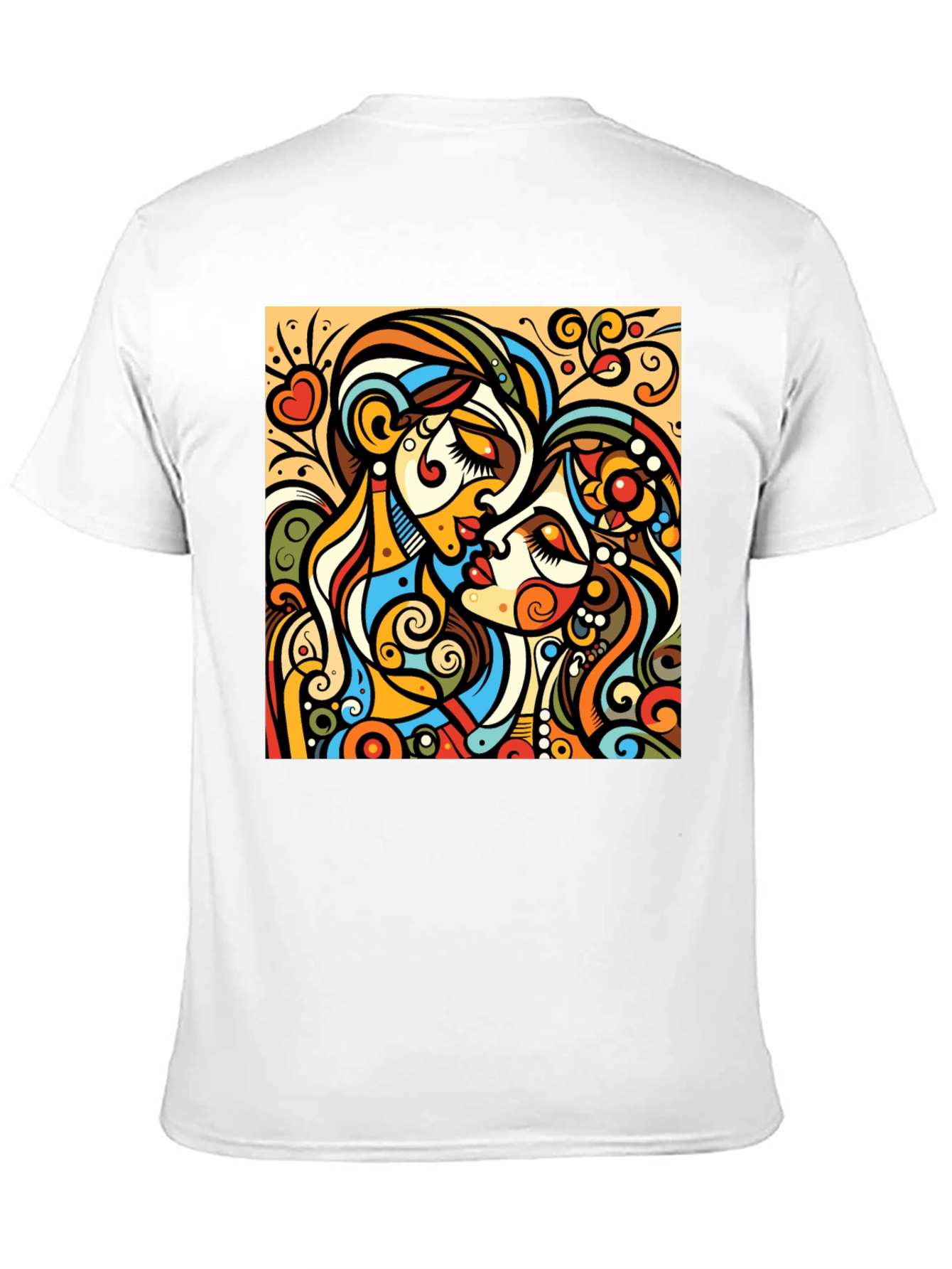 Abstract Kiss Graphic Tee - Bold Design