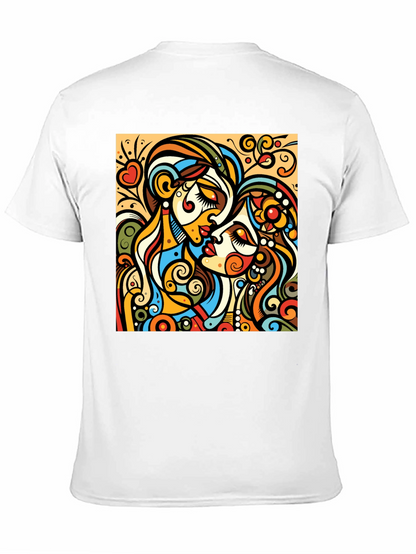 Abstract Kiss Graphic Tee - Bold Design